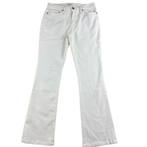 Ann Mashburn Jeans Women 26 White Flare Stretch Cotton Blend USA Made Pockets